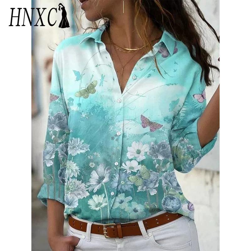 HNXC 38 Color Women's Fashion Casual Long Sleeve POLO Neck Blouses & Shirts
