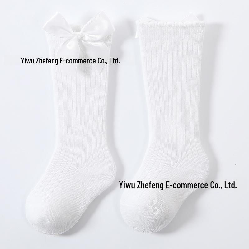 

Испанские розовые детские носки до колена с большим бантом для девочек 3-5 Years белый