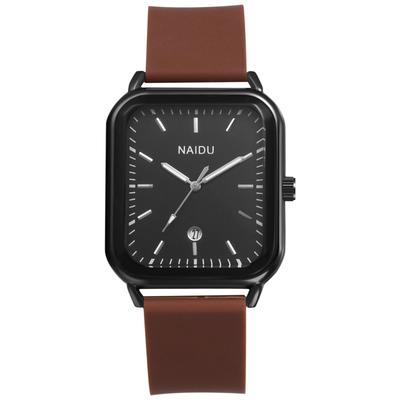 Reloj Cuadrado de Silicona con Reloj de Cuarzo Analógico con Goma Casual y Elegante y Accesorio de Moda Perfecto para o como Regalo para Novio Calendario,