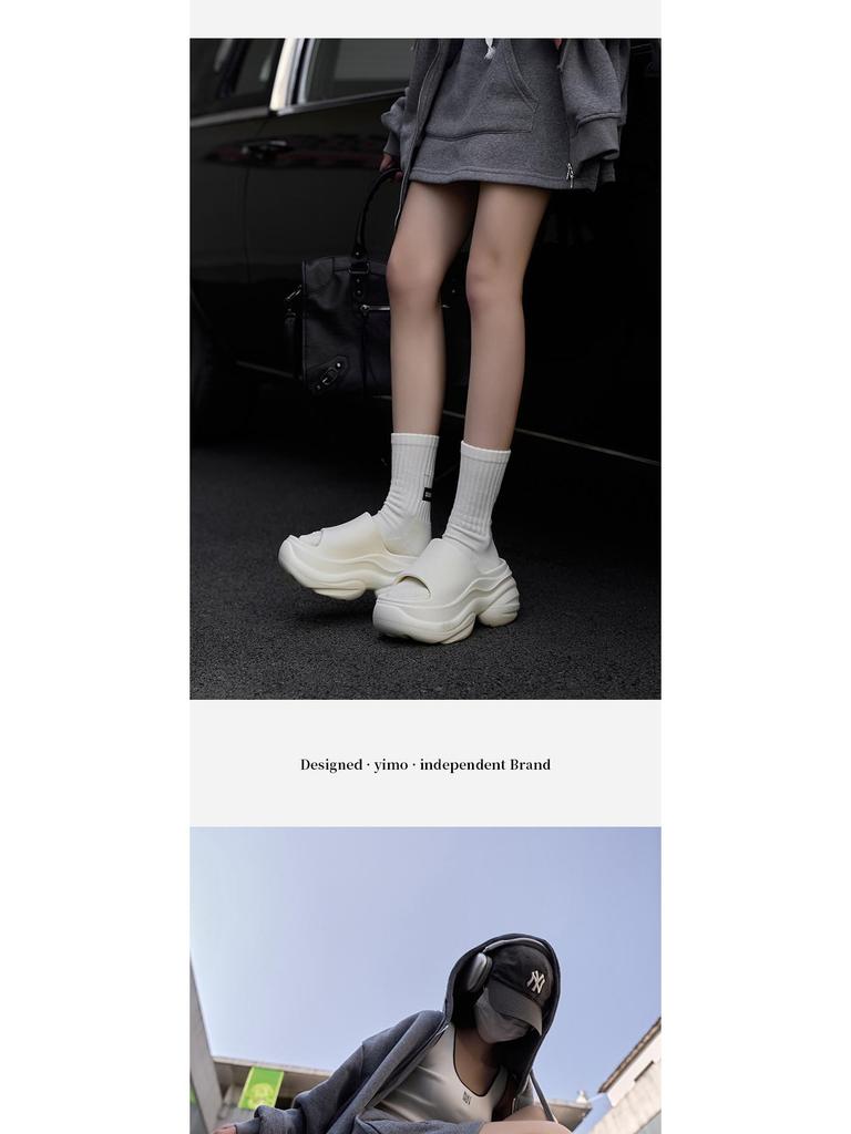 Damen Höhenverstärkende Dicksohlige Outdoor-Slipper - Sommer Strand EVA Pantoletten (8 cm)