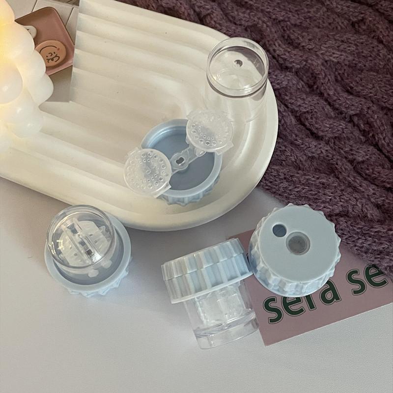 

Устройство для очистки контактных линз, тип с ручным вращением, портативный контейнер для хранения и очистки линз для красоты зрачков, инструменты синий