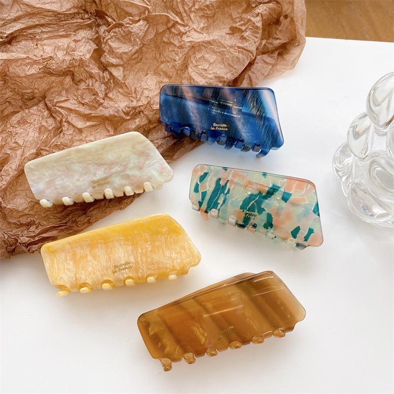 Elegant And Stylish Vinegar Acetate Hair Clip For Women High-end Korean France Gold Label Hair Clip With Shark Fin Design Handcrafted Hair Accessory