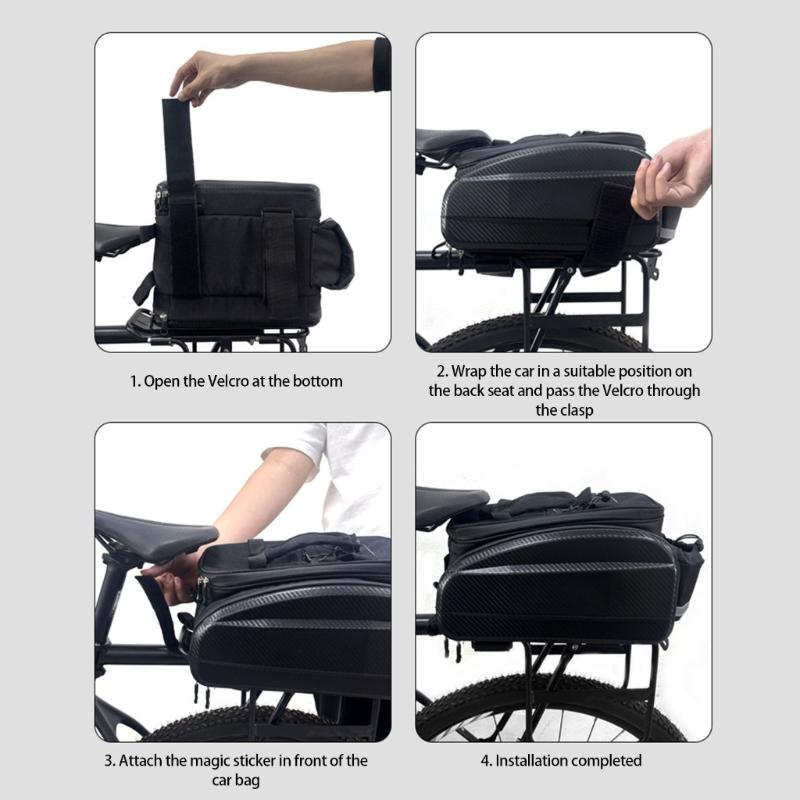 Durability Bike Carriers with Multiple Pockets Expandable Storage Cycling Gear for Mountain and Road Bikes
