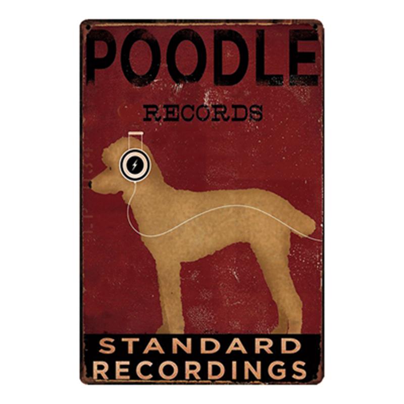 

[ Kelly66 ] Dogs Poodle Metal Sign Tin Poster Home Decor Bar Wall Art Painting 20*30 CM Size y-2005