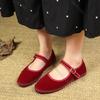 Módní Retro Ploché Semišové Boty pro Ženy Ležérní Jarní S Přezkou na Pásku Dámské Baleríny Jednobarevné Kulatá Špička Mělká Měkká Podrážka Dámské Boty