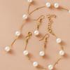 Fashion Sweet Elegant Pearl Simple Temperament Necklace Earrings Bracelet Set