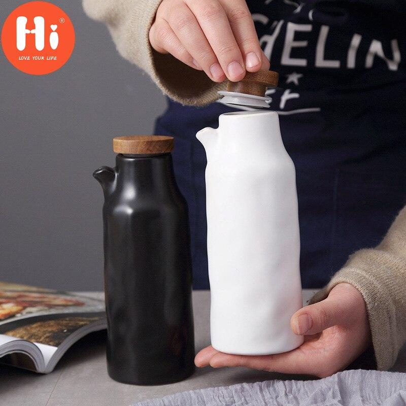 Ahoj 400ml Keramická Uzavřená Láhev na Olej Nepropustná Láhev na Olej Ocet Olivový Dávkovač Koření Olejnička Omáčníky Kuchyňské Nářadí