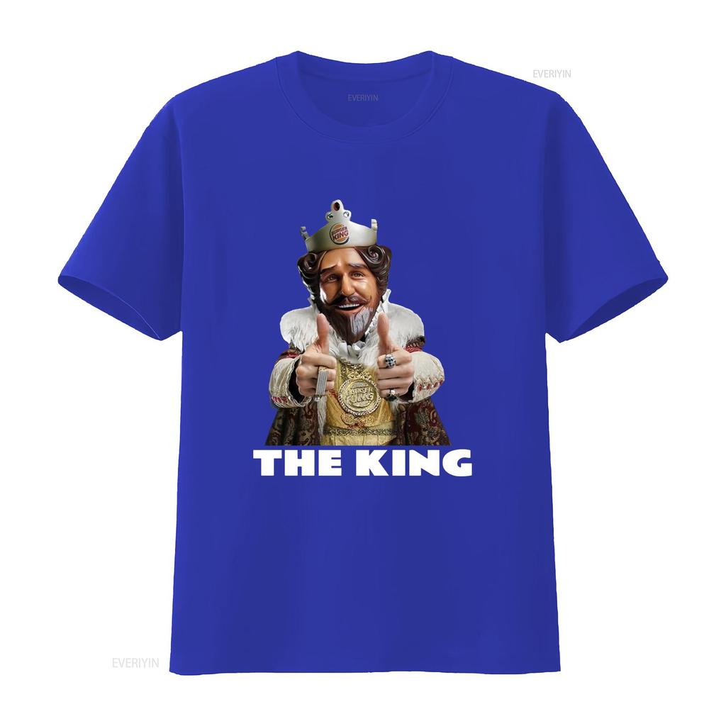 The King Mascot Burger T Shirt Vintage Washed Breathable Comfortable Unisex Soft Designer Clothes Fashion Graphic