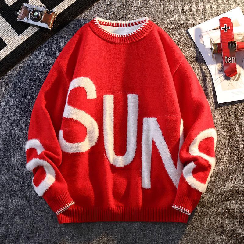 

American High Street Men s Thick Crew Neck Knit Sweater M червоний