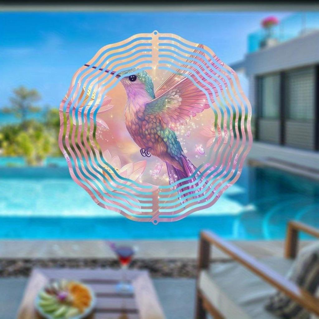 Kaijit - Beautiful Hummingbird Wind Spinner, Outdoor Garden Decor with Infinite Rotation | Wind-Powered Hanging