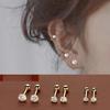 High Quality 3mm 4mm 5mm Little Zircon Stud Earrings for Women Exquisite Silver Color Stainless Steel Piercing Earring Jewelry