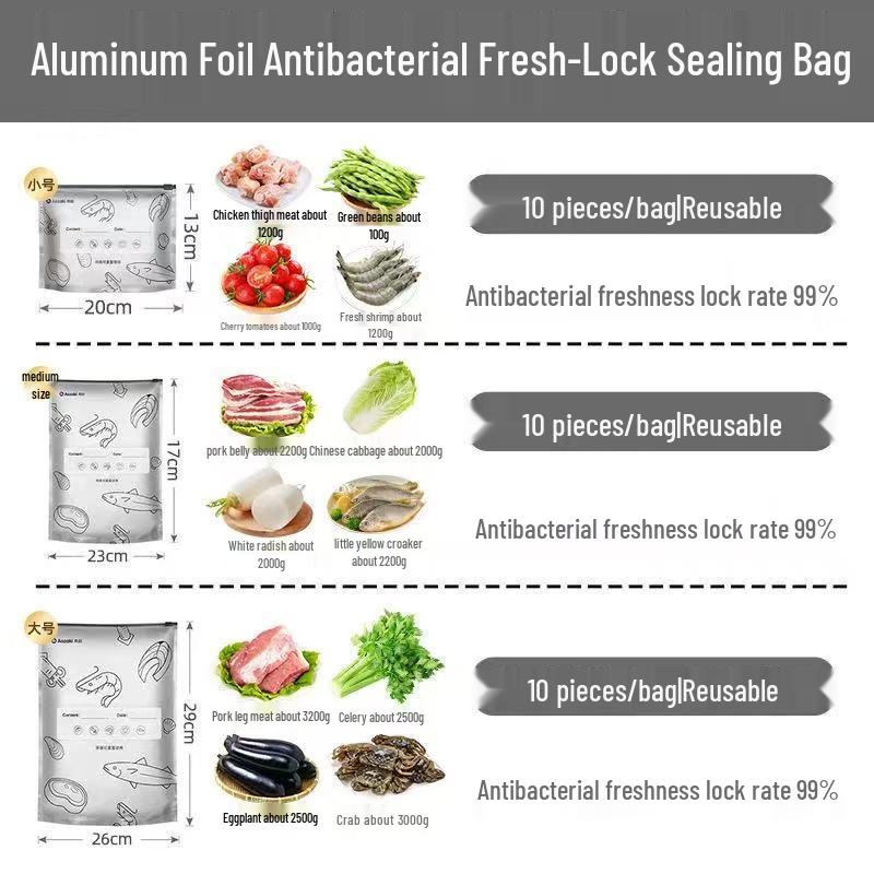Reusable Food-Grade Aluminum Foil Vacuum Seal Bags for Meat Storage In Refrigerator