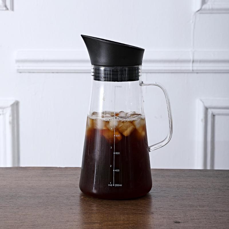 Glass Cold Brew Coffee & Tea Pot - Perfect for Iced Coffee, Juice, and Fruit Infusions