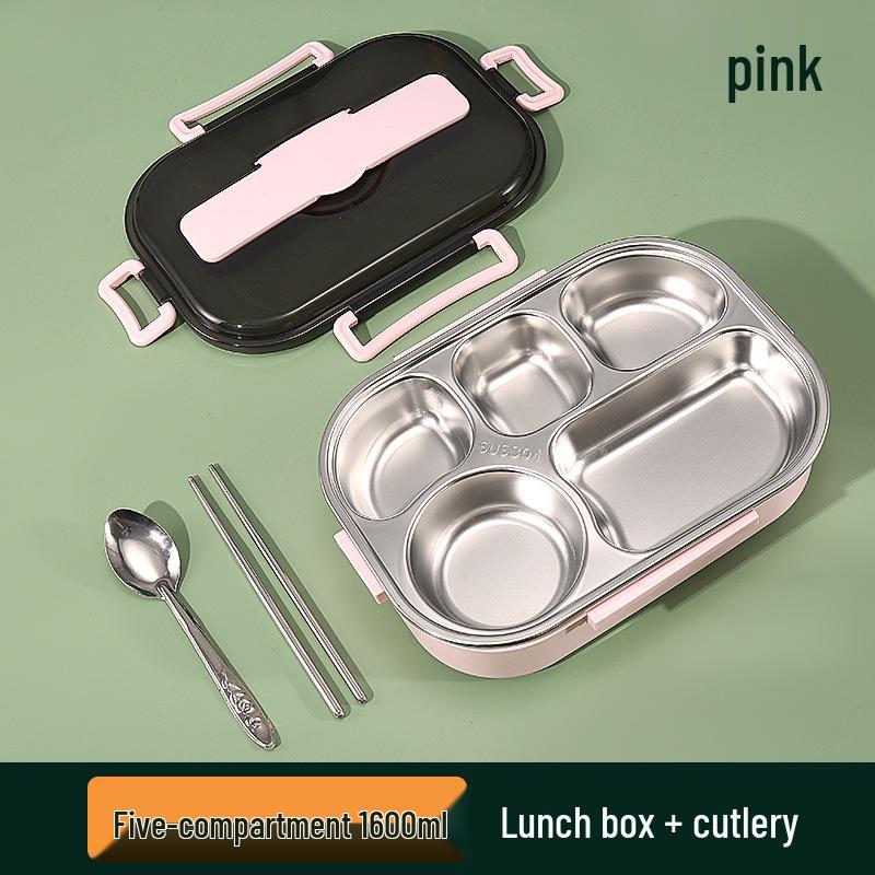 Large Stainless Steel Lunch Box with Lid and Soup Bowl, Insulated Meal Tray for Students and Office Workers