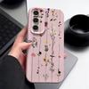 Matný kryt TPU kůže s květinovým potiskem pro Samsung S25 Ultra S24 FE S23 S22 A36 A56 A16 A55 A26 A15 A35 Měkký nárazuvzdorný tenký kryt na telefon