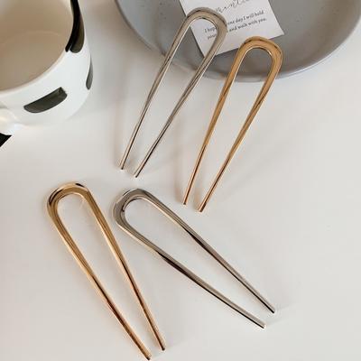 Neue Haarstäbe Frauen Metallhaarspangen Einfach Elegant Glänzend Groß U-Form Haarstab Mädchen Haarspange Haarschmuck Geschenk