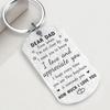 To Dad Keychain,Stainless Steel Dad Keychain From Son Daughter,Father’S Day Birthday Gifts,Remember I Love You Dad Key Ring