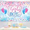 Baby Footprint Baby Shower Backdrop for Photography Blue Pink Boy Girl Gender Reveal Party Background Birthday Party Supplies