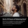 Denon AHC840NCW In-Ear Headphones with Active Noise Cancellation, USB-C Charging Case, Wireless Charging, 12mm Free-Edge Biocellulose Drivers, Black (