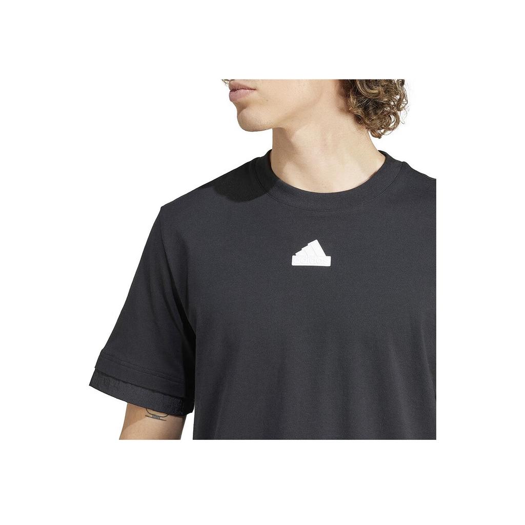 Adidas Solid Color Crew Neck Casual Pullover Short Sleeve T-Shirt Men Tops Black IN3711