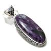 Russian Charoite Gemstone Handmade 925 Sterling Silver Gift Pendant 2.64" g3y58