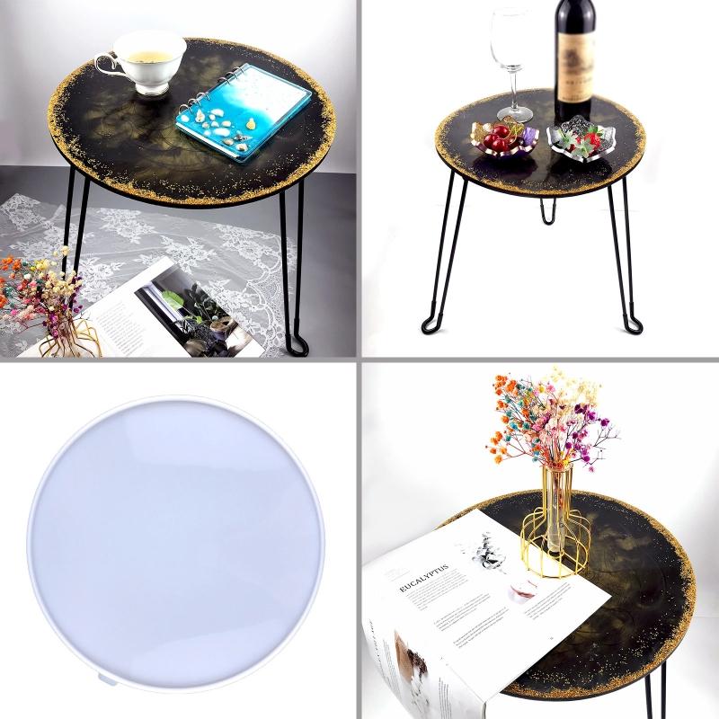 Diy Crystal Epoxy Mold Large Stool Desktop Epoxy Mold with Trapezoid Shaped Foot Desktop Epoxy Mold for DIY Crafts