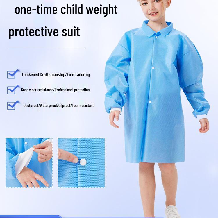Children's Disposable Science Experiment Coat - Non-woven Protective Coverall for Painting and School Activities