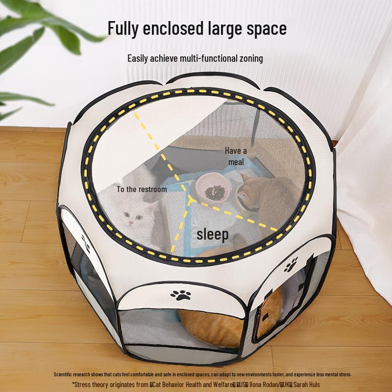Cat Delivery Room: Universal Enclosed Octagonal Tent for Cats and Dogs, Labor Package & Pet Bed