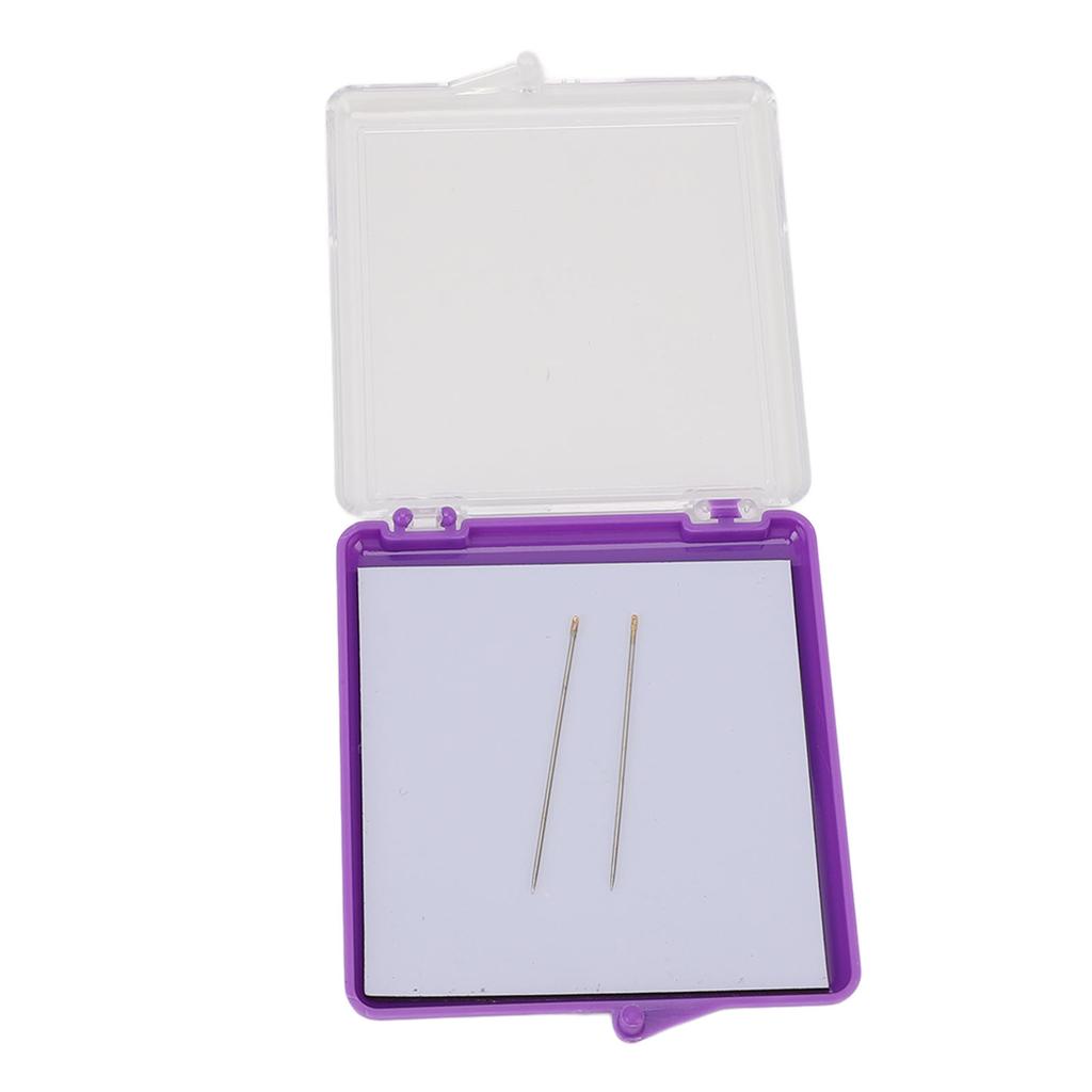 Magnetic Sewing Needle Case Transparent Cover Knitting Pin Plastic Storage Box with 2 Needles