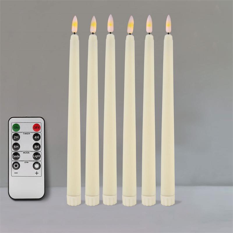 6/12pcs LED Flameless Taper Candles Flickering Electric Long Candle Light Dinner Candle Candlesticks Decor Party Wedding Home