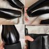 Bottines Chelsea à plateforme à bout carré en cuir de vache pour femmes, bottines Martin à talon épais en cuir, bottines courtes, bottines skinny