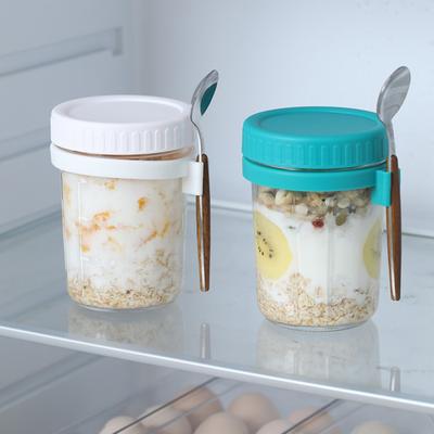 6 Recipientes para Avena Nocturna con Tapas Vidrio de Grado Alimenticio Libre de BPA Resistente al Calor Tarros Mason de Vidrio Herméticos a Prueba de Fugas Tarros para Avena Nocturna