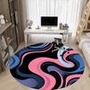 1pc Abstract Swirls Carpet, Round Non Slip Durable Large Size Office Carpet, Suitable for Office