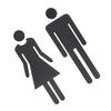 Black Gold Silver Color Toilet Sign Acrylic Wash Room Door Wall Label Sticker WC Holder Signage Board Home Bathroom Decor Male Female Restroom Signage
