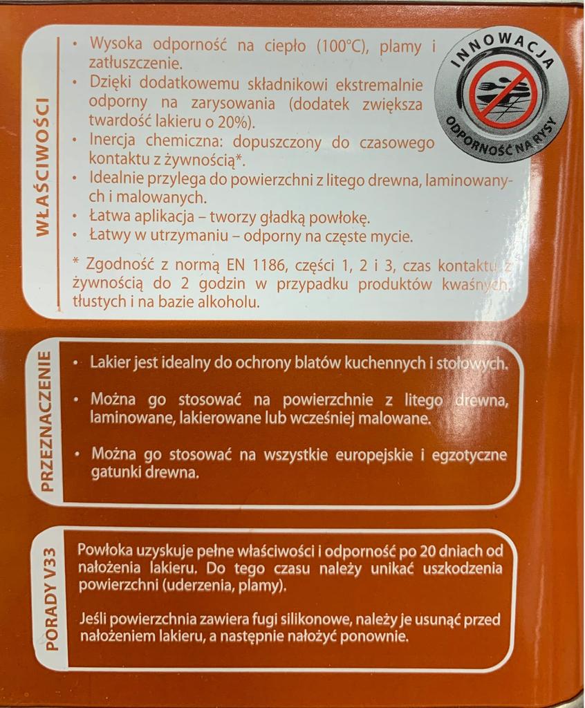 Lak na kuchyňskou desku, bezbarvý, 0,5 l