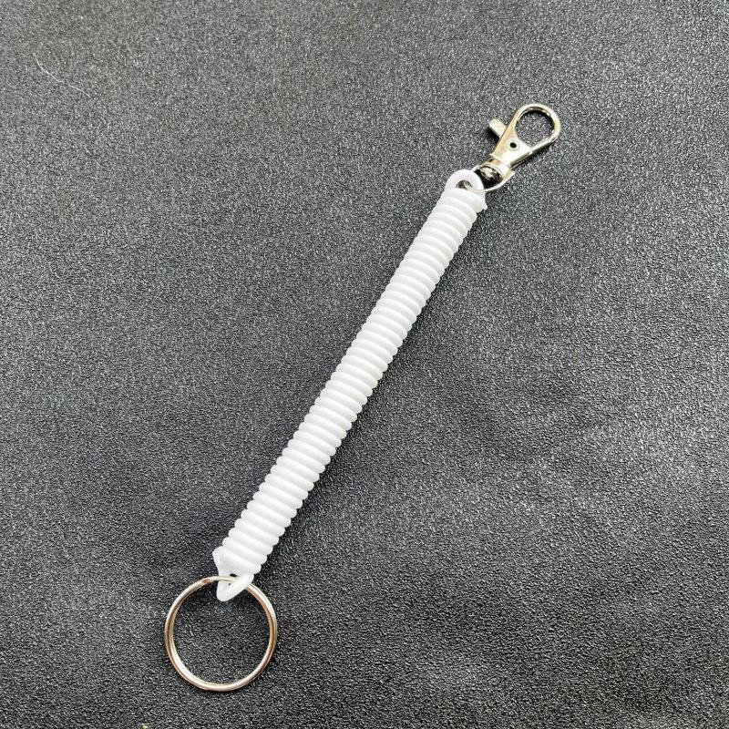 Sofort lieferbar Einziehbarer Anti-Verlust Kunststoff Feder Schlüsselanhänger & Kartenhalter Lanyard