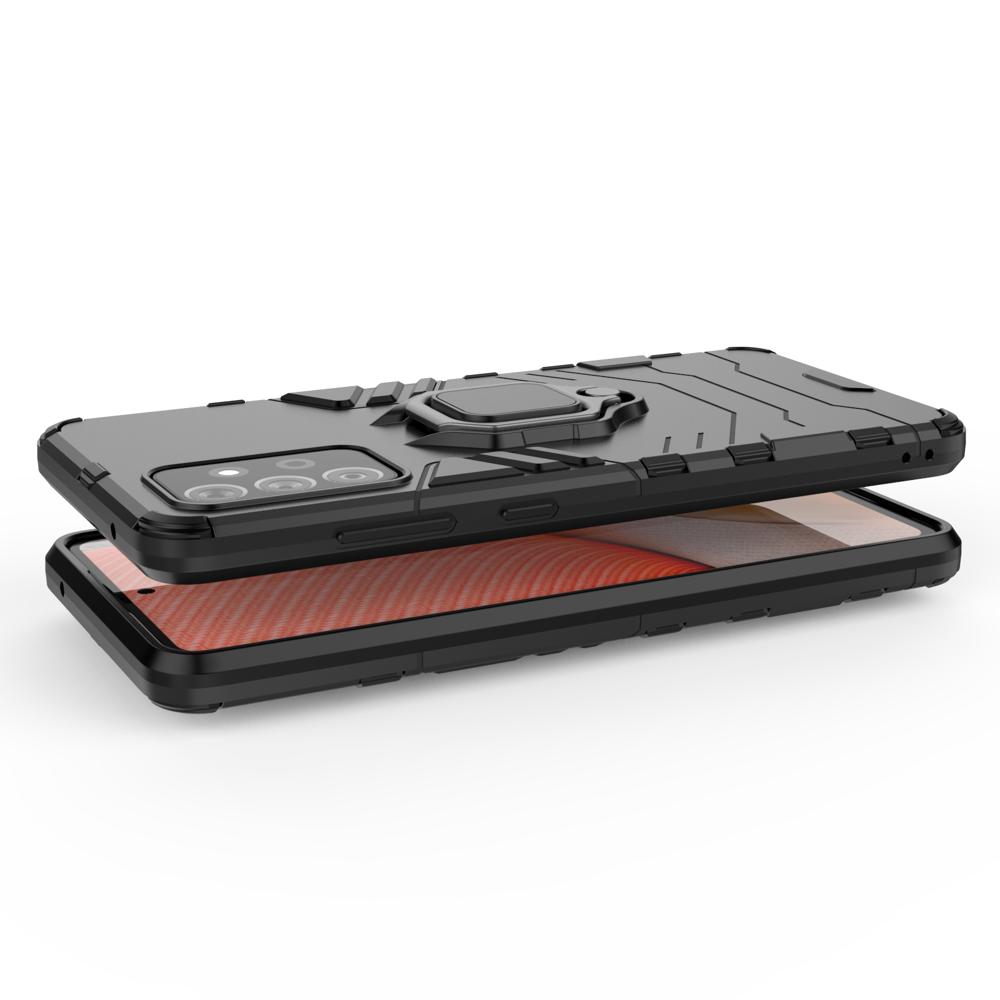 Galaxy A72 4G Hybrid Armor Case with Magnetic Stand - Black