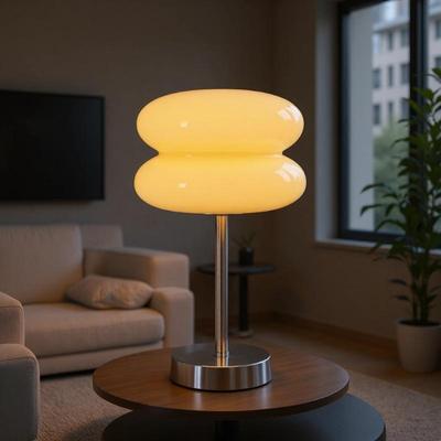 Bauhaus Minimalist Glass Table Lamp for Bedroom & Dining - Unique Gift
