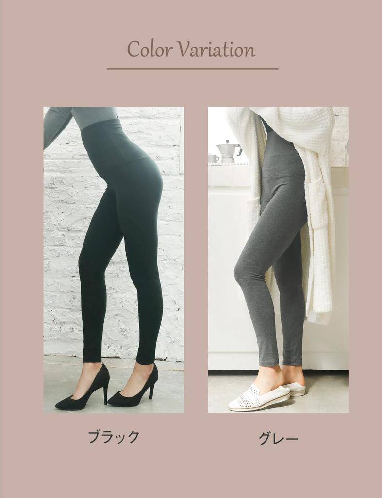 glamore femtech Belly Warmer Cropped Long Leggings for Made in FT0050A Leggings, Length, Women, Autumn/Winter, Japan, (Black, L)