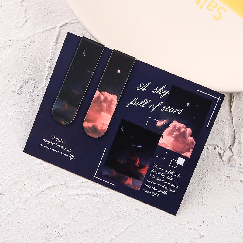 Художественная Магнитная Закладка в Виде Облака - Двусторонняя Декоративная Закладка, Простой Ins Стиль.