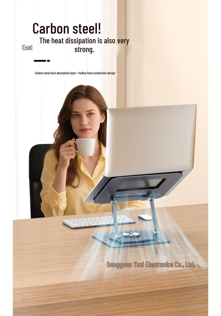 Adjustable Rotating Metal Laptop Stand with Cooling Rack