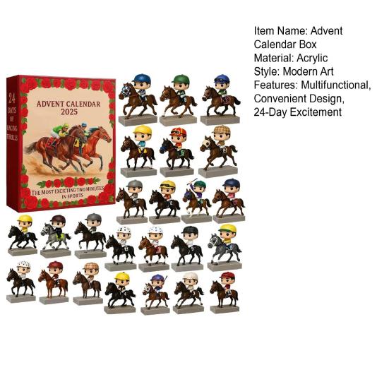 Advent Calendar 2025 Run for The Roses Box 24 Days Acrylic Ornament Floral Countdown Decor