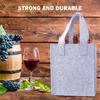 2Pieces 6 Bottle Wine Bag Nonwoven Felt Fabric with Dividers and Handle Wine Bottle Carriers Handbag for Camping Picnics
