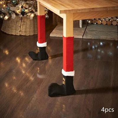 4Pcs Christmas Chair Leg Covers,Christmas Table Covers, Creative Legs Pads Xmas