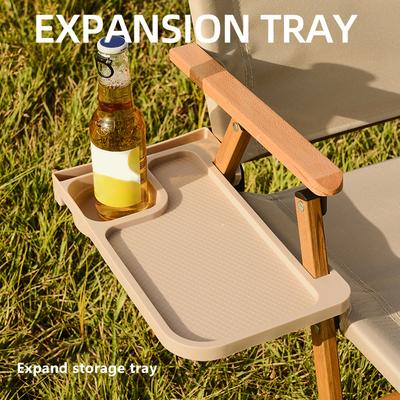 1Pc Outdoor Camping Chair Side Storage Tray Recliner Chair Tray Camping Accessories Folding Universal Cup Holder Tool