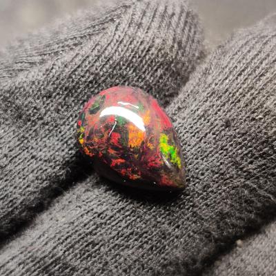 Red Fire Ethiopian Opal Cabochon Gemstone, 4.85 Carat, 16x12x6 MM Size. FG- 45