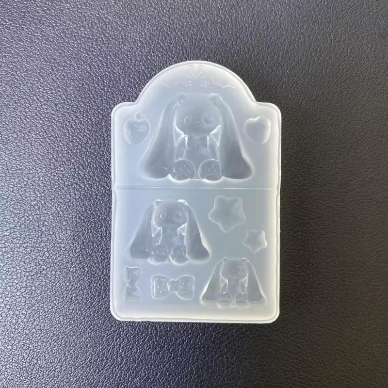 Multipurpose Silicone Crafting Mold Suitable for Bear Rabbits Ear Shape Crafts Including Resin Soap and Candle Making