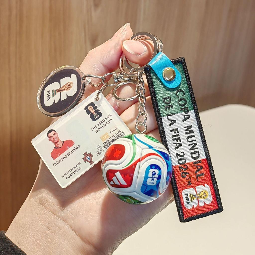 Messi Ronaldo Football Keychain - 2026 World Cup Player Gift Set