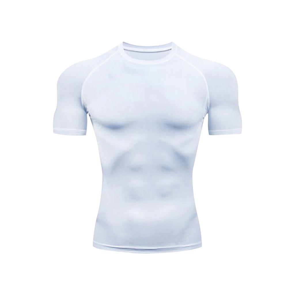 Men's Sports Tight Fitting Clothes, Sports Quick Drying T-shirts, Men's Breathable Elastic Short Sleeved Fitness Clothes