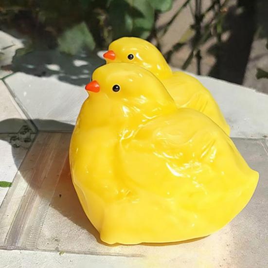 1/2Pcs Simulated Chick Stress Relief Toy Handmade Ultra Soft Chick Squeeze Fidget Toy Anti-Anxiety Chick Pinch Sensory Toy Hanging Decor